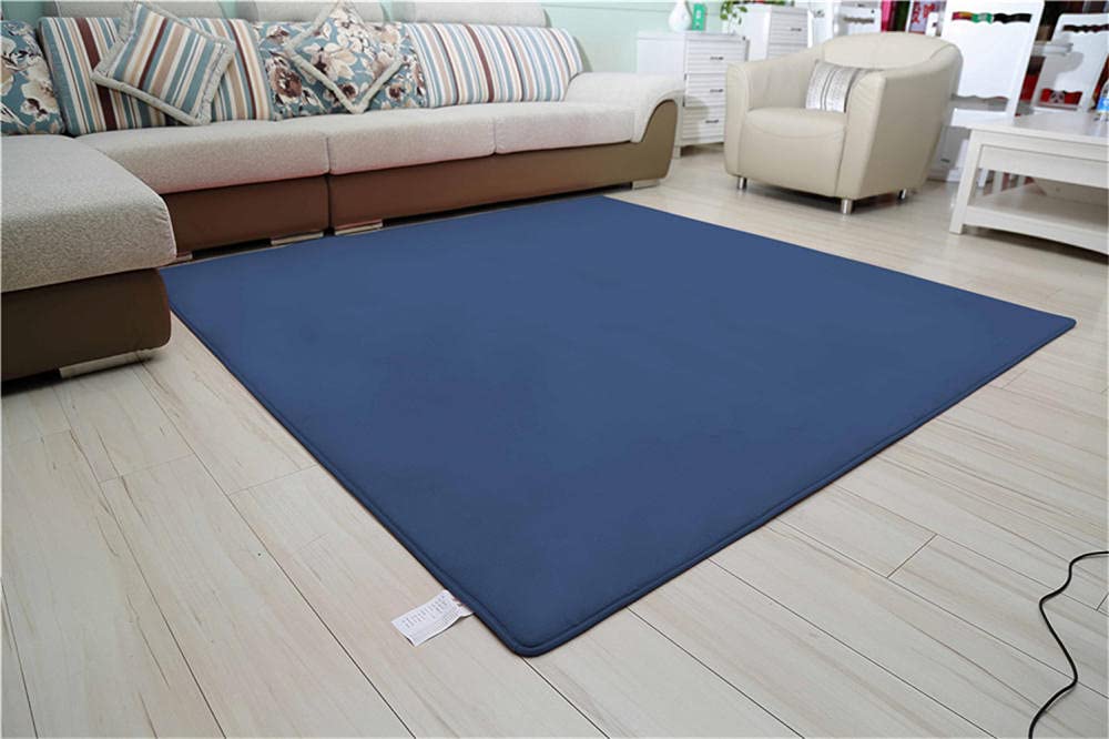 Couleur Unie Nouveau Tapis Velours Corail Bleu uni épais Doux Antidérapant Fluffy Moquette Moderne Lavable Rugs pour Salon Chambre à Coucher Lit Tatami Décoration de la Maison Gros Rug -200×290cm