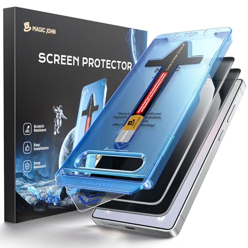 MAGIC JOHN for Samsung Galaxy S26 Privacy Screen Protector 6.3inchNOT for Ultra/Plus 28Anti Spy Fast Easy Installation Tempered Glass Fingerprint Unlock Bubble Free Anti-Scratch 2 PACK