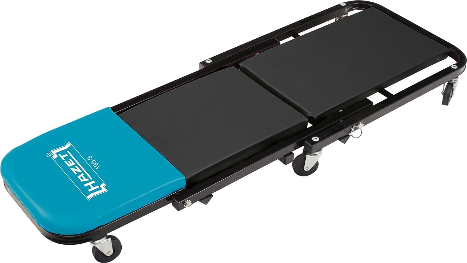 Hazet Banco rodante 195-3, Carro de taller con asiento y función reclinable, 6 ruedas para una capacidad de carga de hasta 150 kg, tapizado para trabajar cómodamente en el automóvil