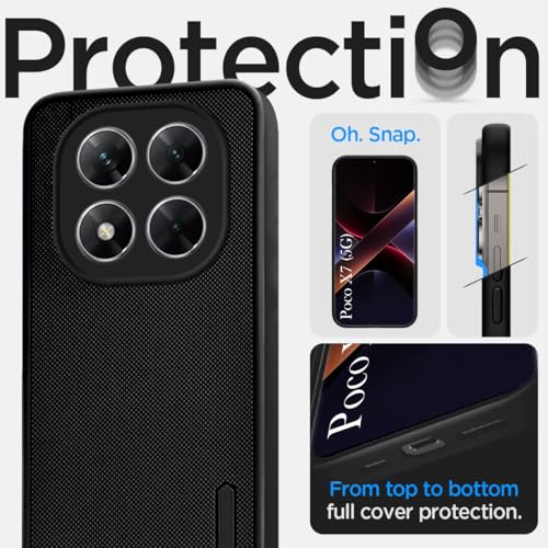 Image of Jkobi Back Cover Case for Xiaomi Poco X7 (Textured Grip Design | Micro-Fiber Cloth Inside | Slim and Light Weight | Soft Touch and Feel | Black)
