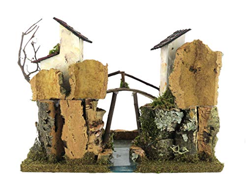 Ferrari & Arrighetti Fiume tra Montagne con Case