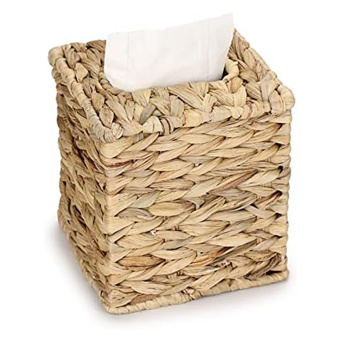 SUMNACON Papiertaschentuchbox aus Rattan Handgewebt Kosmetiktücherboxen Taschentuchhalter Servietten-Aufbewahrungsbox für Wohnzimmer Esszimmer Büro Hotel Restaurant Cover