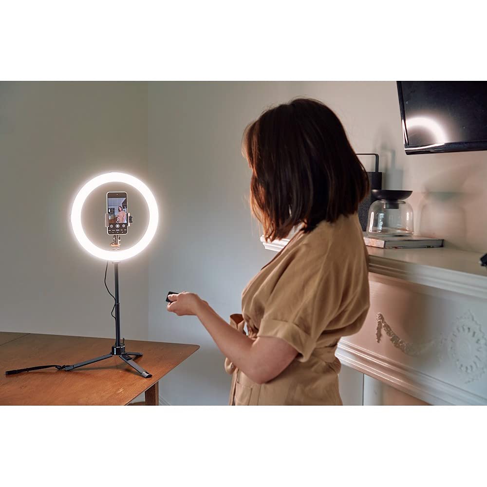 JOBY Beamo Ring Light 12", Luce LED, Ring Light Telefono, Fotocamera, Luce Fotografica con 3 Modalità, 10 Livelli di Luminosità, per Selfie, Foto, Video, Vlogging, Creazione Contenuti