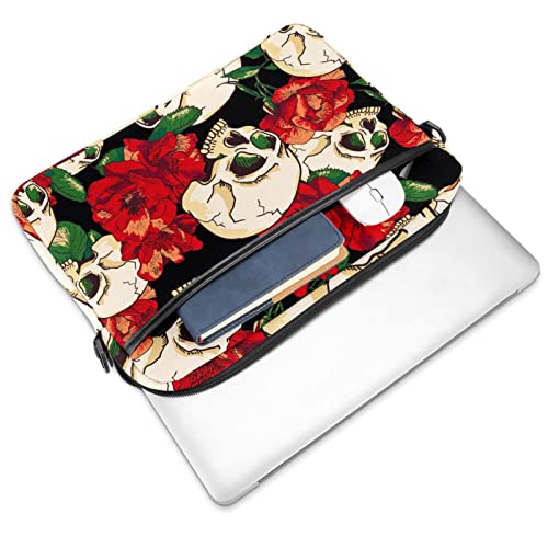 Sac ordinateur 13-14.5 pouces antichoc à bandoulière crâne fleuri protège votre PC avec style