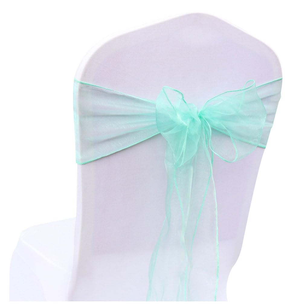 Wisafory 15 lazos de organza para silla, lazos para sillas, sillas, sillas, lazos decorativos para bodas, ceremonias, eventos, fiestas, 18 x 275 cm, color verde 4#