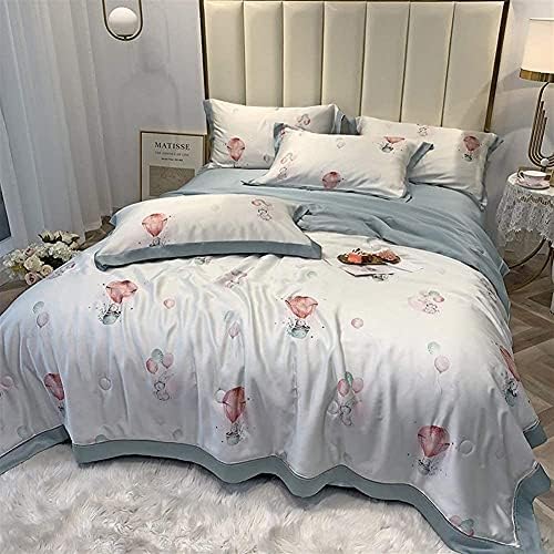 NG Home Decor Summer Cool Quilt And Sheet 2 Pillow Cases 1.5 Pink Double/King Lighter Than Down Summer Cool Quilt Quilt Machine Washable Fashionable Quilt Bedding Set 005 (Color : E image 2