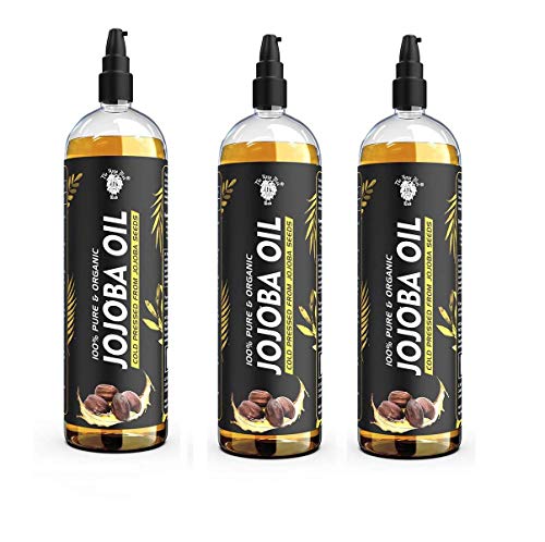 Pure & Organic Cold Pressed Jojoba Oil Promotes Hair growth, Skin Moisturizing 200 ML (Pack of 3)