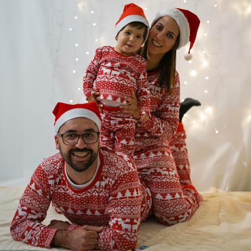 Puimentiua Christmas Matching Family Pyjamas Christmas Pajamas for Family Long Christmas Pyjamas Set Soft Christmas Cloth Cute Cartoon Holiday Sleepwear,01,7T - Image 5