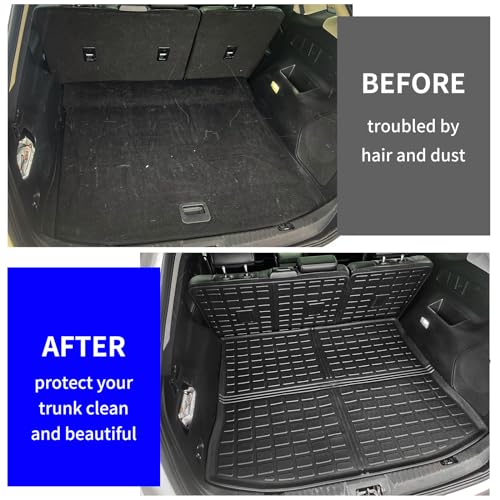 Rongtaod Cargo Mat Compatible with 2015-2024 Ford Edge Trunk Mat Trunk Liner TPE Cargo Liner Back Seat Cover Protector 2023 Edge Accessories (Backrest Mats+Trunk Mat)