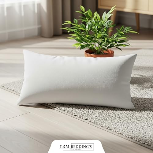 Image of YRM Bedding's - Egyptian Cotton 600TC Pillow Cover | Premium Pillowcases | Luxury Bedding-Export Collection | High Thread Count Durable & Breathable Covers - White | [16''x26''] Inches
