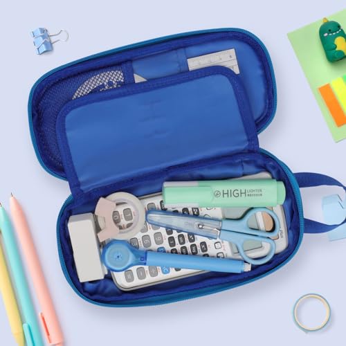 Image of Bagseri Pencil Case for Boys - Expandable Kids Pencil Case Large Capacity Pencil Pouch Organizer Cute Pencil Bag Pencil Box for School Student, Pen Case Only (Blue Space Dinosaur)