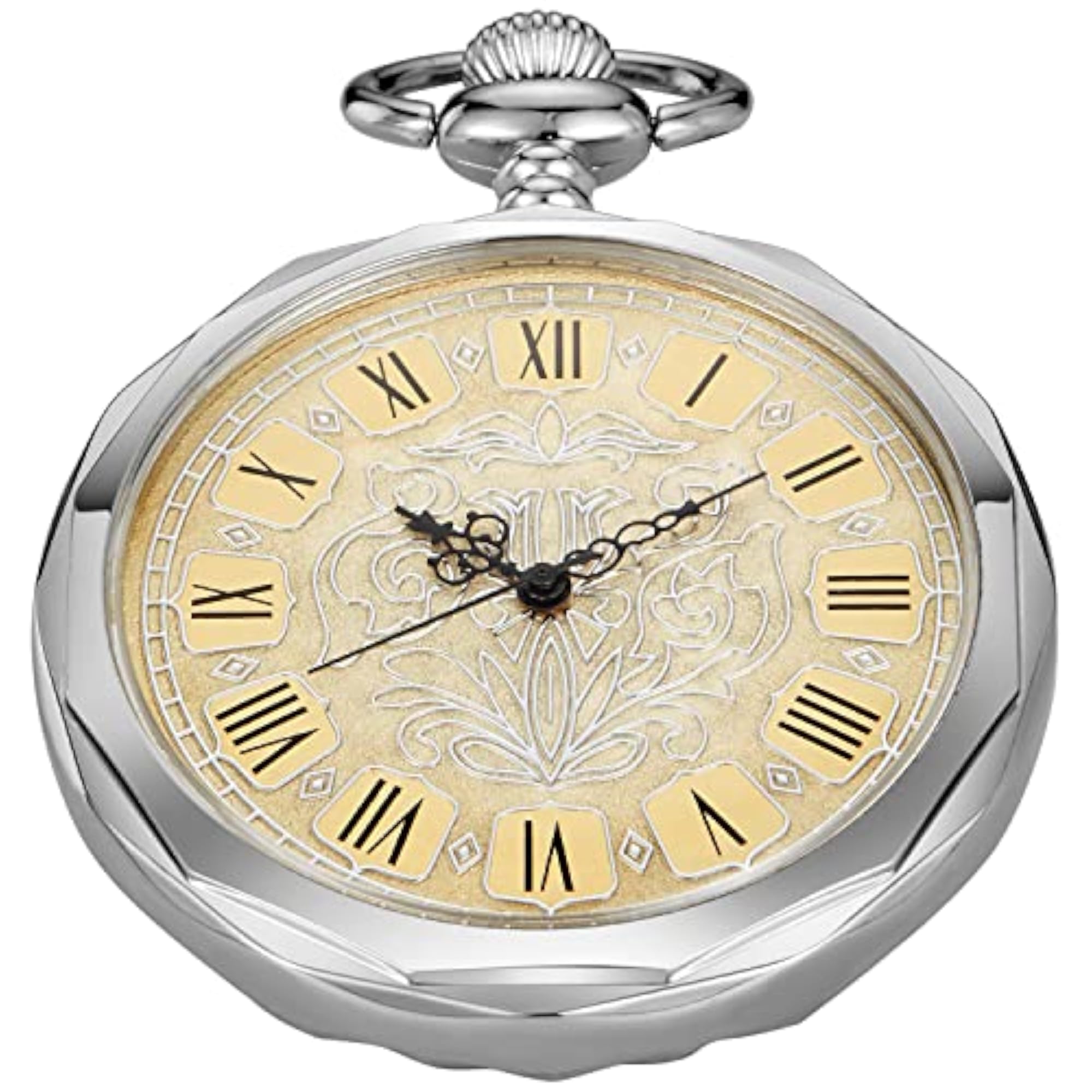 Men's Mechanical Pocket Watch with Roman Numeral Pointer