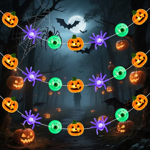 Isisyu Halloween Deko Lichterkette, Halloween Lichterkette Batterie 3M...