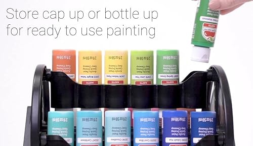 Miniatura 9 de Plaid Organizador rotativo contenedor de almacenamiento que almacena 24 botellas estándar de 2 onzas líquidas de pintura acrílica para manualidades