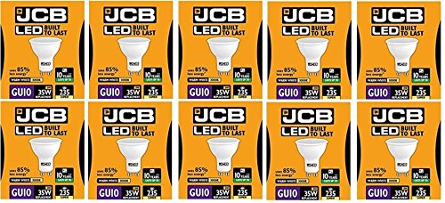 JCB LED 10 X 3w = 35w GU10 3000k 3w 35w 100deg Warm White [Energy Class A+]