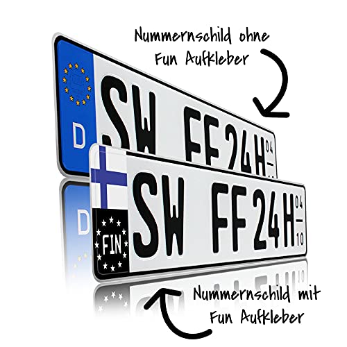 Finest Folia 2 adesivi per targa su misura per