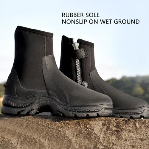 Diving Boots, High Top Neoprene Scuba Boots 5mm Thickness Rubber Sole Soft Lining for Snorkeling Swimming Surfing4