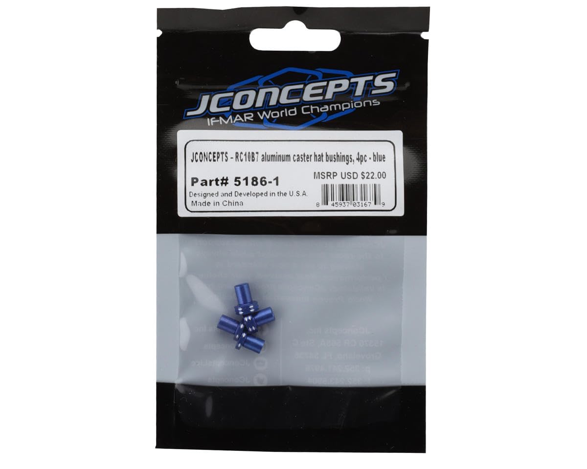 JCO5186-1 JConcepts RC10B7 Aluminum Caster Hat Bushings (Blue)