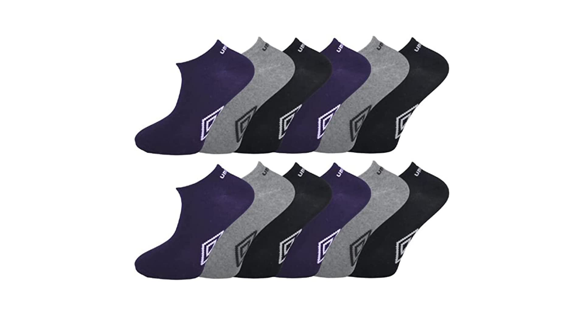 Umbro Men's Assorted - 12 Pairs Sport Trainer Performance Socks - Uk 6-11 (Assorted)