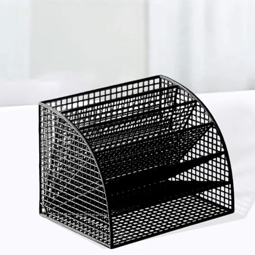 Panier de tri de table à 6 compartiments Qianly étagère de rangement grand format noir