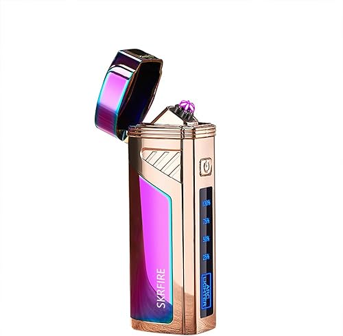 SKRFIRE Encendedor eléctrico de triple arco, abridor de cigarros 2 en 1, resistente al viento, encendedor de plasma sin llama, encendedor USB