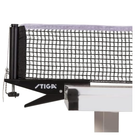 STIGA Conjunto de rede e hastes de tênis de mesa regulável de 182,88 cm - Conjunto de rede de ping pong com clipe ativado por mola