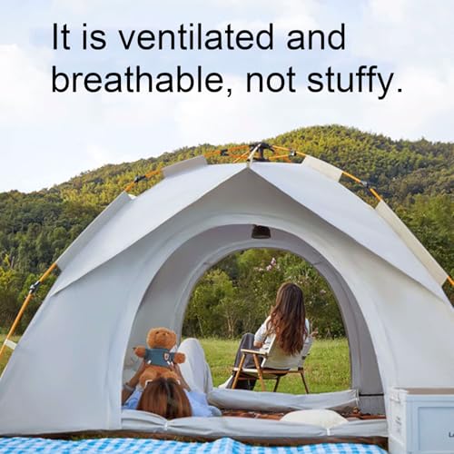 Carpa de camping automática portátil blanca grande miniatura 7