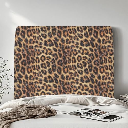 Qehuruxo Leopard Print Stretch Bed Headboard,Bed Head Cover Slipcover,Headboards Beds Cover Protective Dustproof Protector Elastic Band Home Decor