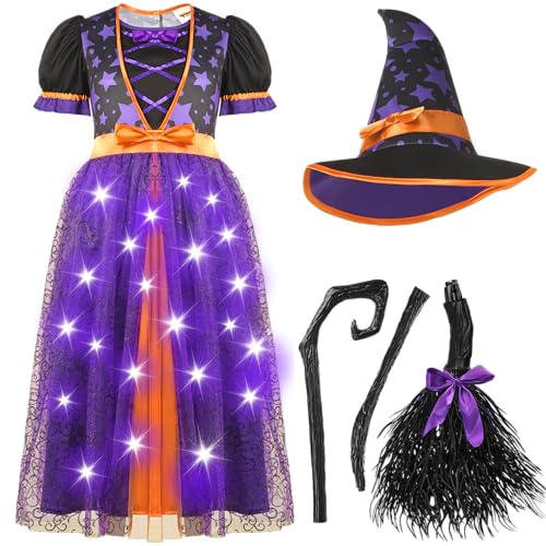 Disfraz de Bruja Luminoso para Niñas Pequeñas miniatura 4