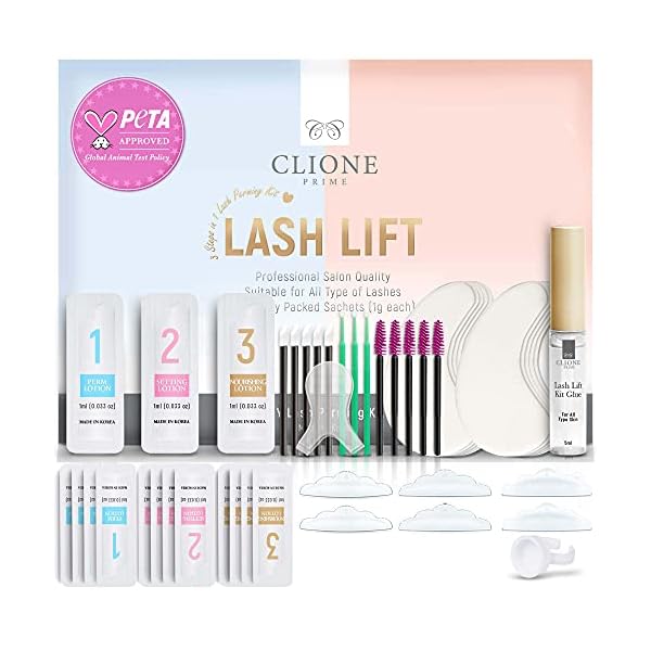 Clione-Prime-Lash-Lift-Kit-42-Pcs-Eyelash-Lift-Kit-5-Times-Use-Eyelash-Perm-Kit-Suitable-for-Salon-Home-Use-Professional-Korean-Semi-Permanent-Curling-Perming-Wave-Kit CLIONE PRIME Korean Lash Lift Kit - Brow Lamination Kit Lifting De Pestañas Kit Professional Eyelash Perm Kit Eyelash Lift Kit Lash Perm Eyebrow Lamination Laminado De Cejas Kit Profesional
