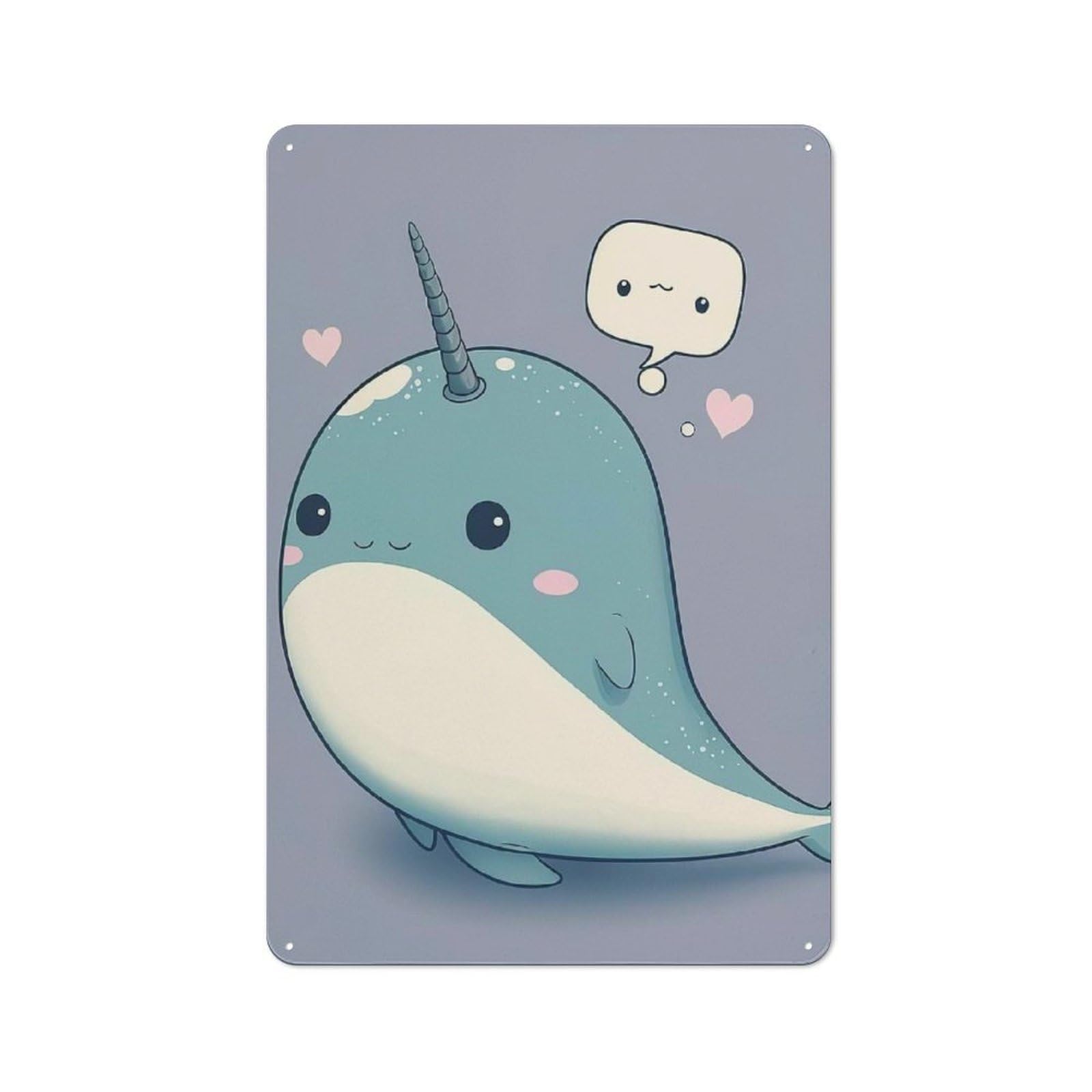 Junmoney Baby Whale Cute Retro Metal Plaque 30X20cm For Garage Or Workshop, Housewarming Wall Decor For People Furnishing Garage And Workshop