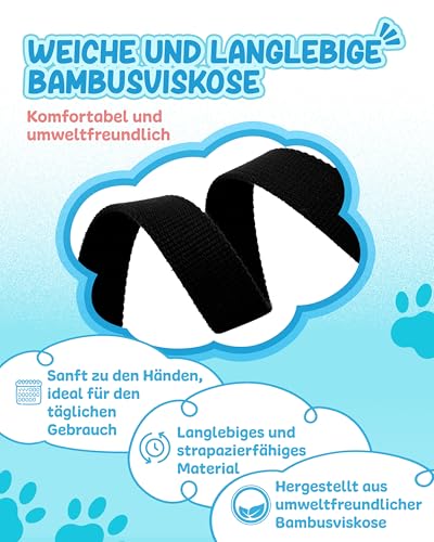 KURI PAI® Komfortable Hundeleine 3m | Verstellbare Hundeleine große Hunde | Bambusviskose | Strapazierfähig und weich | Perfekt für alltägliche Spaziergänge | L (2.5cm Breit) - Schwarz