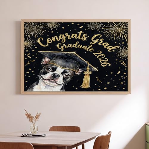 Rompecabezas de Boston Terrier clase de 2026, celebra tu éxito con este puzzle de madera 2
