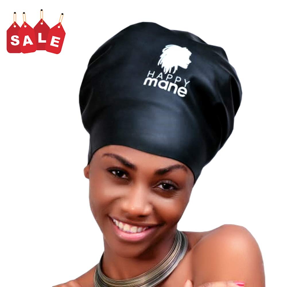 Happy Mane Large Extra Large Xl Silicone Swim Cap For Braids And
