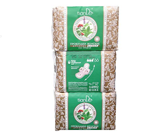 Sanitarias Femeninas"Frescura de Jade" A Base de Hierbas, Para el Día, TianDe 61912, Paquete de Ahorro - 3x10Un, Comodidad y Protección En Días Especiales Cover