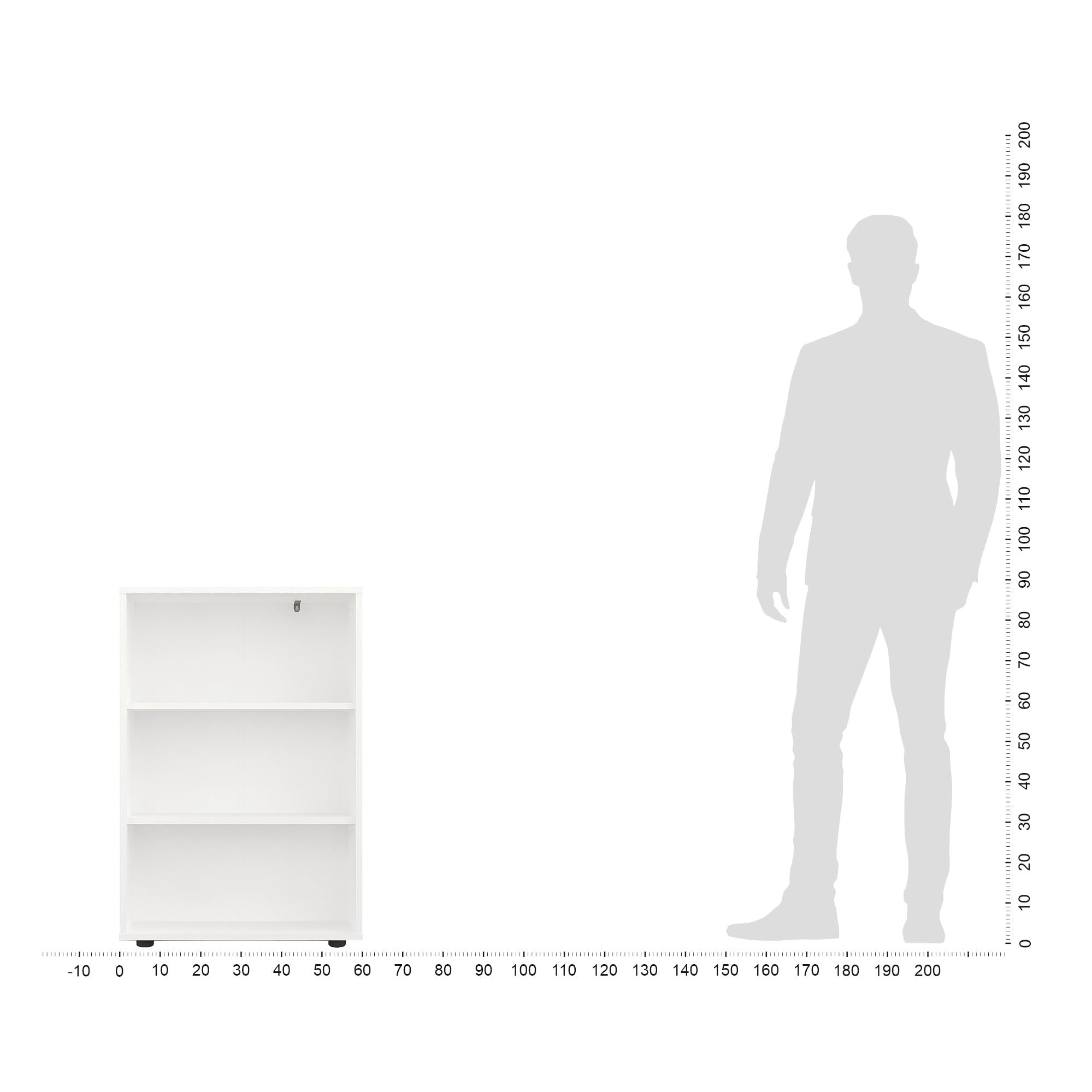 KOMTO Regal 60 cm breit Weiß - Bücherregal mit 3 Ebenen und Höhenverstellbare Regale, Standregal, Aufbewahrungsregal | Bookshelf Lumo 60 x 90 x 24 cm (BxHxT)