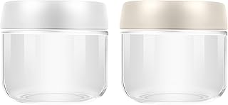 2 Pack 10oz Glass Jar with Screw Lid,Leak Proof Clear Glass Overnight Oats Jars,Reusable Small Glass Jars for Overnight Oats, Fruit, Salad Dressing, Sauce,Cereal,Pasta,Sugar,Beans,Spice,Condiment