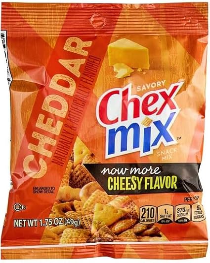 Chex Mix Cheddar Savory Snack Mix, Value Pack Bundled by SUPERDEALS 1.75 Oz Bag, Cheddar, Pack of 12 with mystery gift