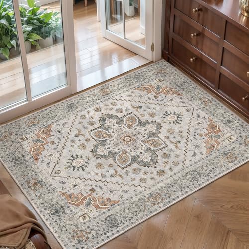 Image of Tangsoo Vintage 2x3 Washable Rugs for Entryway, Non Slip Small Area Rug