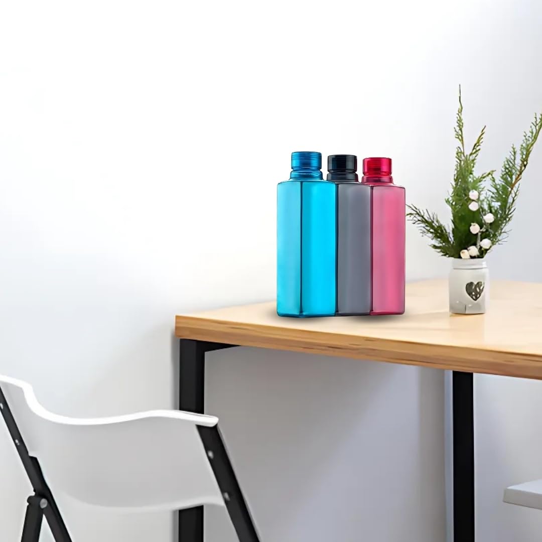 Transparent Square Water Bottles - Pack of 6 -4