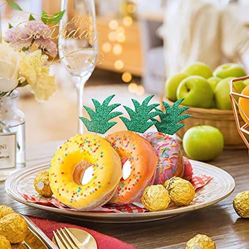 48Pcs Pineapple Cupcake Donut Cake Toppers, Pineapple Cute Cupcake Picks For Summer Tropical Hawaiian Party Cake Decorations #TOP1