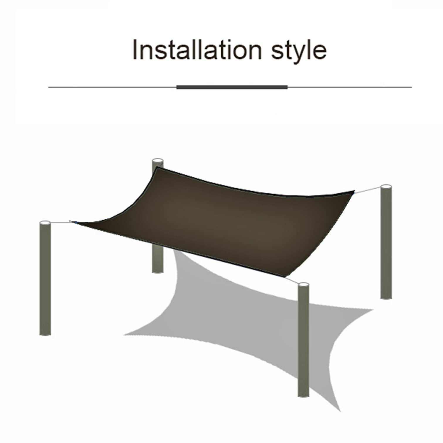 Red de Sombra para Exteriores,Malla Sombreadora Anti-UV 90%,Solar Sombra Paño,Toldo Vela de Sombra Marrón,Malla de Ocultación Anti-Âge,para Invernadero/Balcón/Patio/Techo/Cochera (4x5m/13x16.4ft)