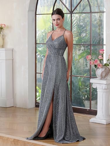 Image of Elegant Long Evening Gown for Women - Formal Special Occasion Dress with Slit