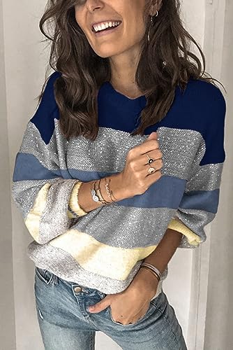 Image of ANCAPELION Women's Casual Sweater Pullover Winter Basic Sweatshirt Long Sleeve Cozy Knitted Jumper Tops Loose Fit
