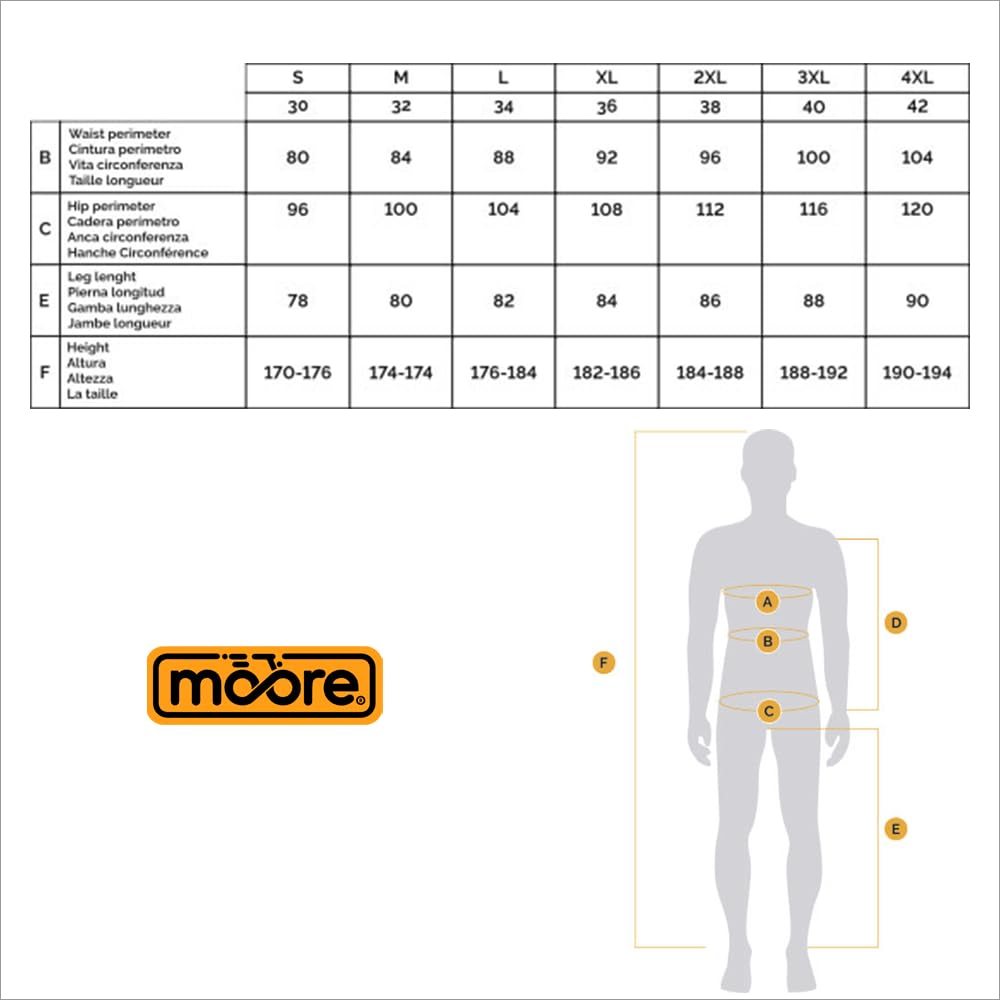 Moore Pantalón de Moto Five 2 Azul – Denim 12oz con Kevlar®, Protecciones CE Nivel 2, Corte Slim Fit, Certificación EN 17092:2020 AA