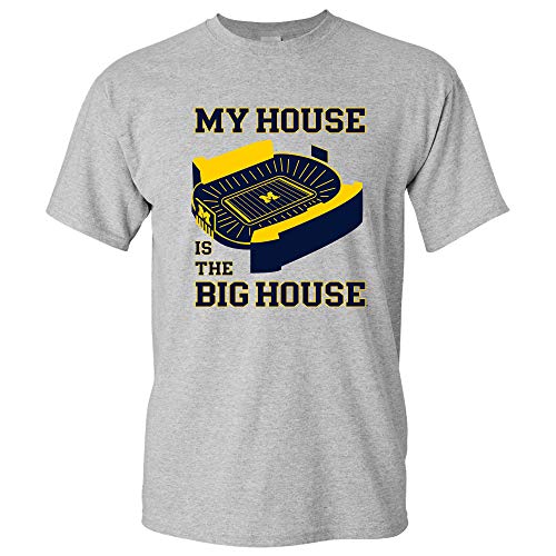 UGP Campus Apparel Michigan Wolverines My House is The Big House T-Shirt - X-Large - Sport Grey
