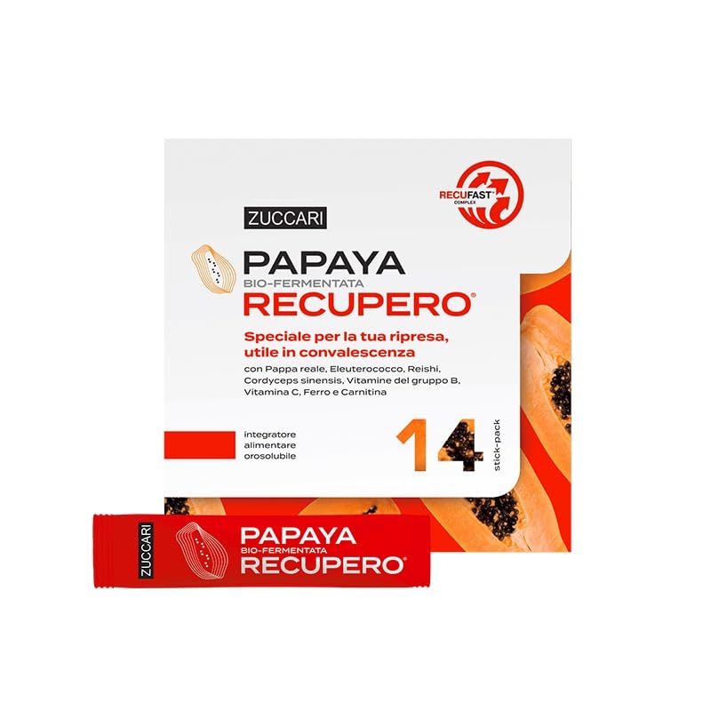 3 confezioni ZUCCARI PAPAYA RECUPERO 14 stick-pack da 3,5g