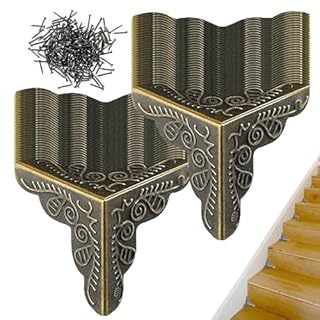 100 Stair Dust Corners for Wooden Steps, Stair Corner Dust Guards, Stair Dust Corners Decorative, Antique Dust Corners for Stairs, Stair Dust Corners with Screws for Wooden Steps