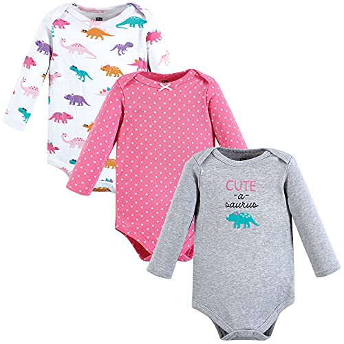 Image of Hudson Baby Baby Girls' Cotton Long-sleeve Bodysuits 3-pack