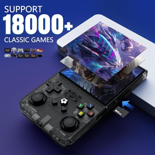 R36MAX Retro Handheld Game Console, 18000+ HD Games Mini Retro Video Console, 4.0 Inch IPS Screen, 64GB Memory, Portable Arcade Video Gaming Console Gift for Adults, Black - Image 4
